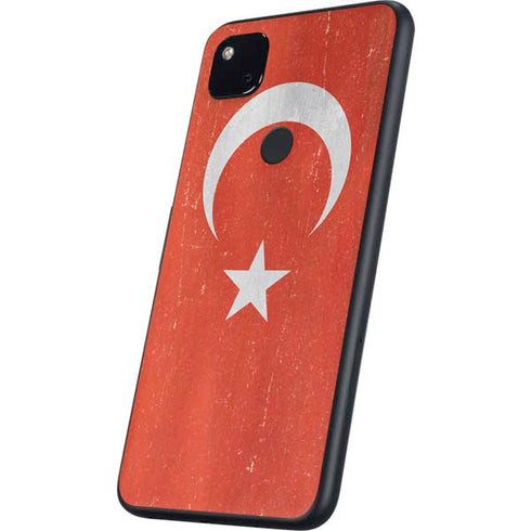 Turkish Flag Distressed Google Pixel 4a Skin